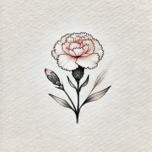 January Birth Flower Tattoo Carnation