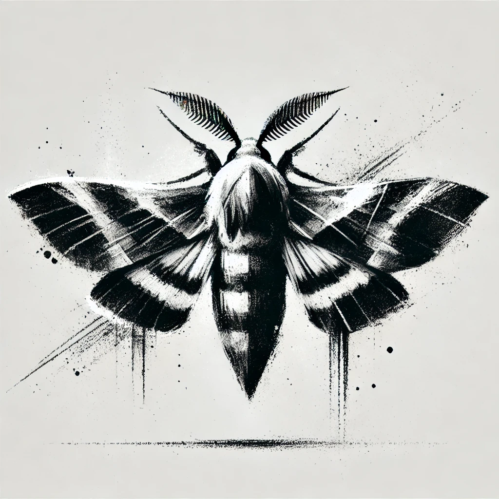 minimalist moth tattoo idea