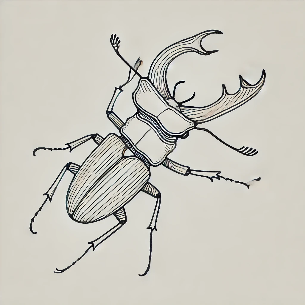 Delicate scarab beetle tattoo with splashes of ink and earthy tones, showcasing a blend of modern artistry and natural inspiration